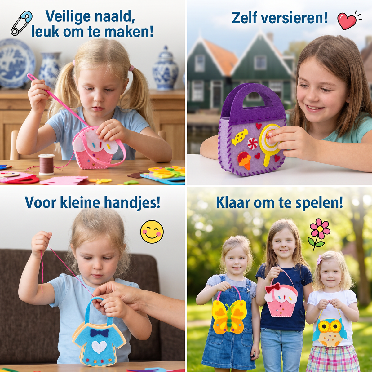 Veilige Vilten Tasjeset om Zelf te Naaien