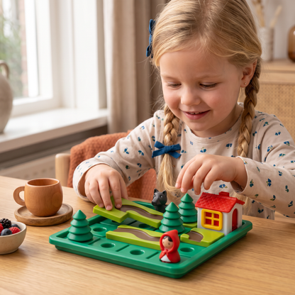 Montessori Roodkapje-puzzel en Behendigheidsspel