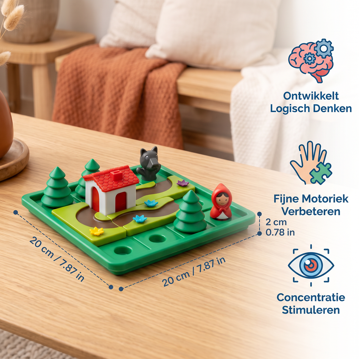 Montessori Roodkapje-puzzel en Behendigheidsspel