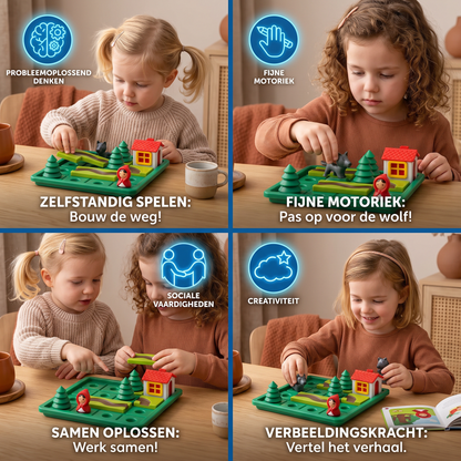 Montessori Roodkapje-puzzel en Behendigheidsspel