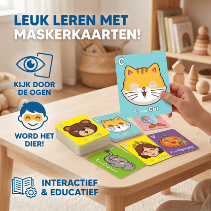 Alfabetleertkaarten met Dierenontwerpen