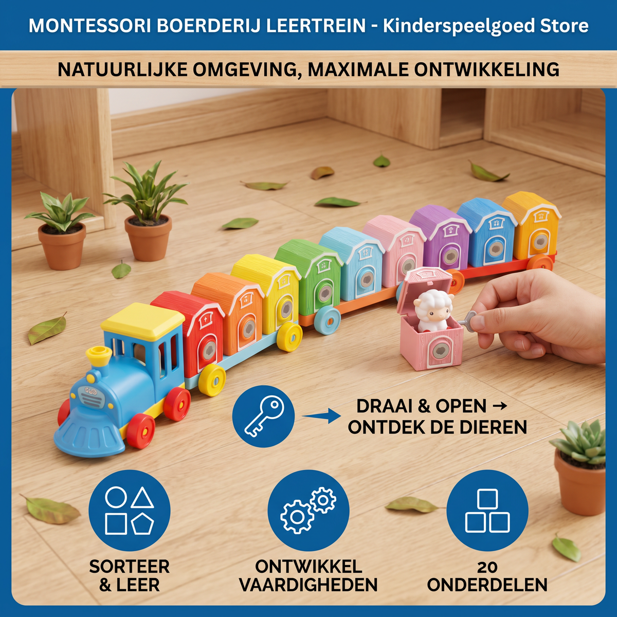Montessori Boerderij Leertrein Kinderspeelgoed