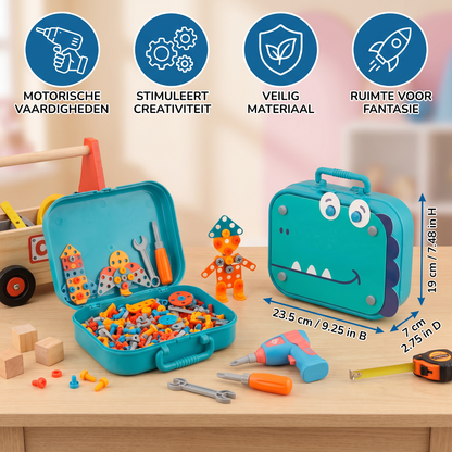 Handwerkersbouwset voor Kinderen in een Schattig Dinosaurusdesign