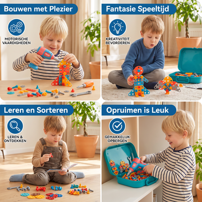 Handwerkersbouwset voor Kinderen in een Schattig Dinosaurusdesign