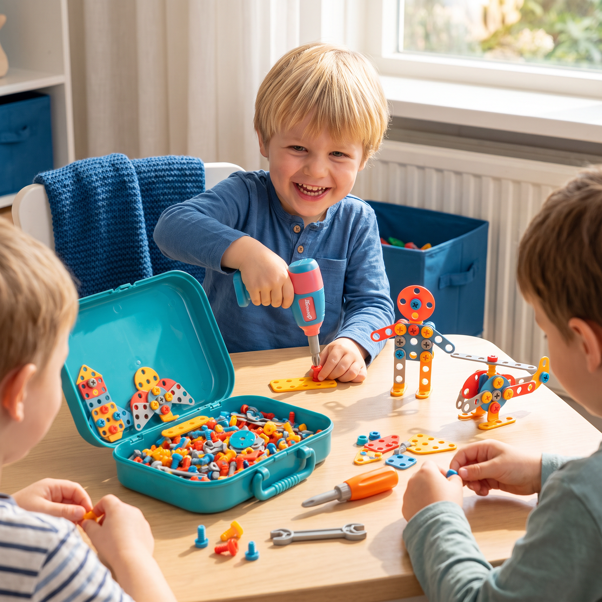 Handwerkersbouwset voor Kinderen in een Schattig Dinosaurusdesign