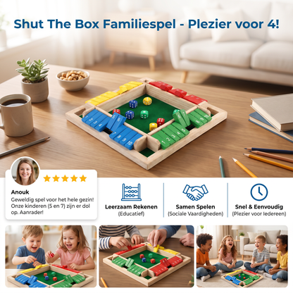 Shut The Box Familiespel Voor 4 Spelers