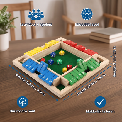 Shut The Box Familiespel Voor 4 Spelers