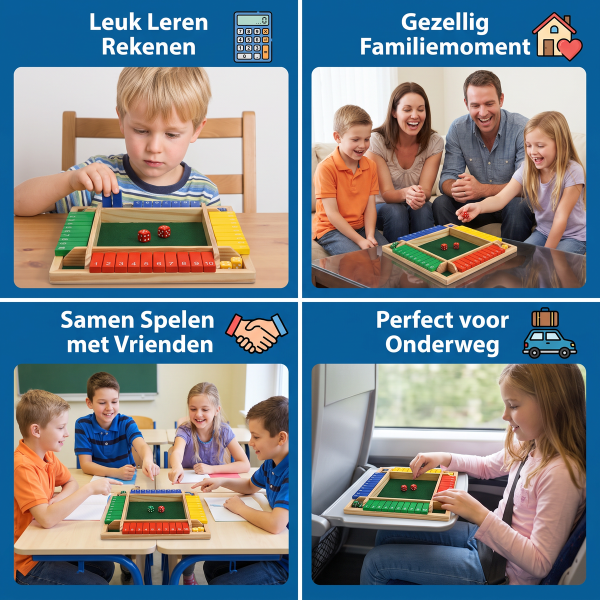 Shut The Box Familiespel Voor 4 Spelers