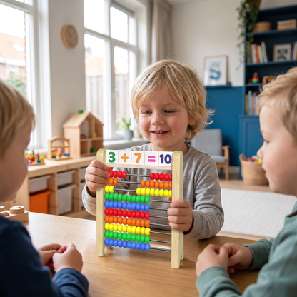 Houten telraam om te leren tellen en rekenen