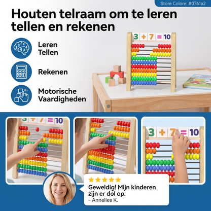 Houten telraam om te leren tellen en rekenen