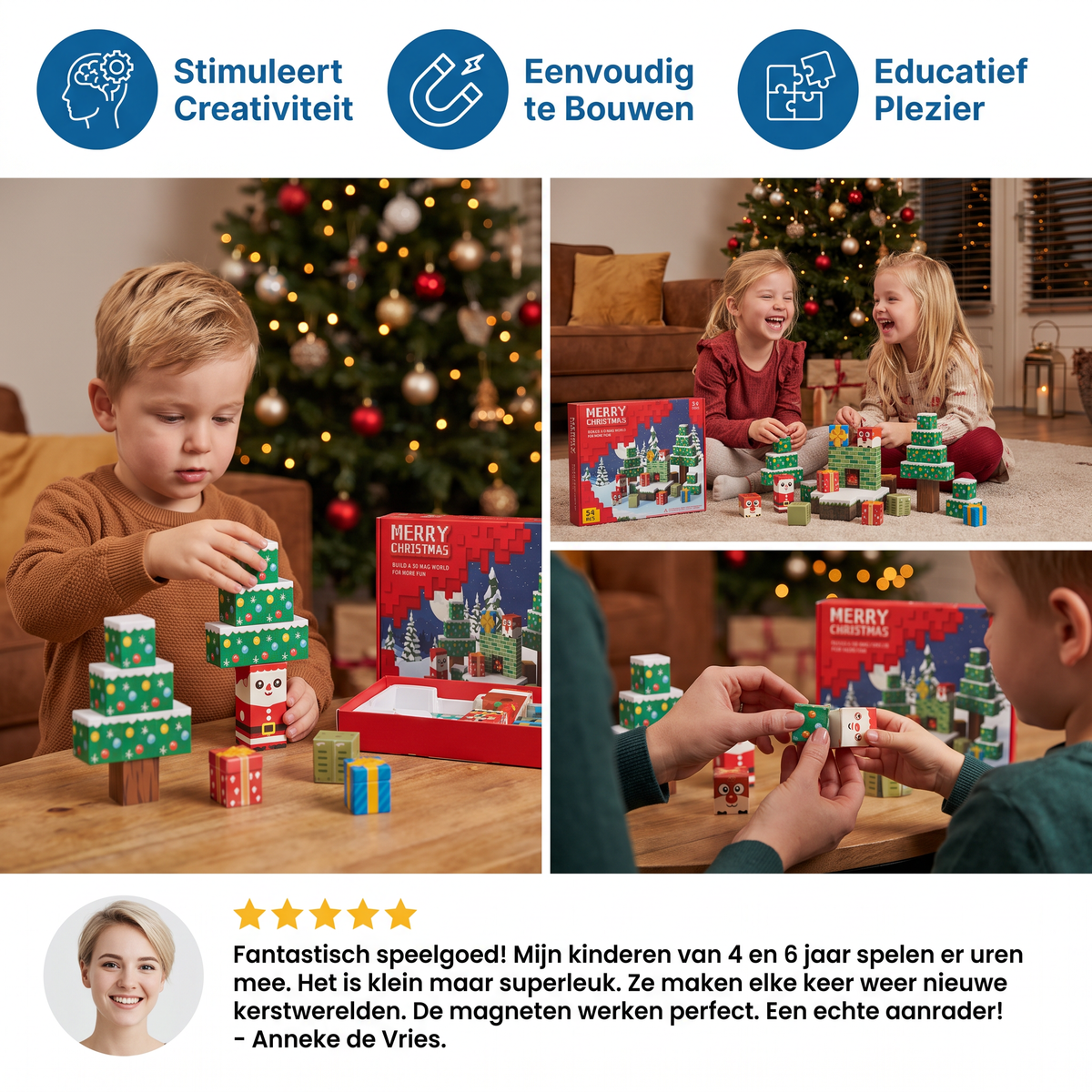 Feestelijke Magnetische Kubusbouwstenen