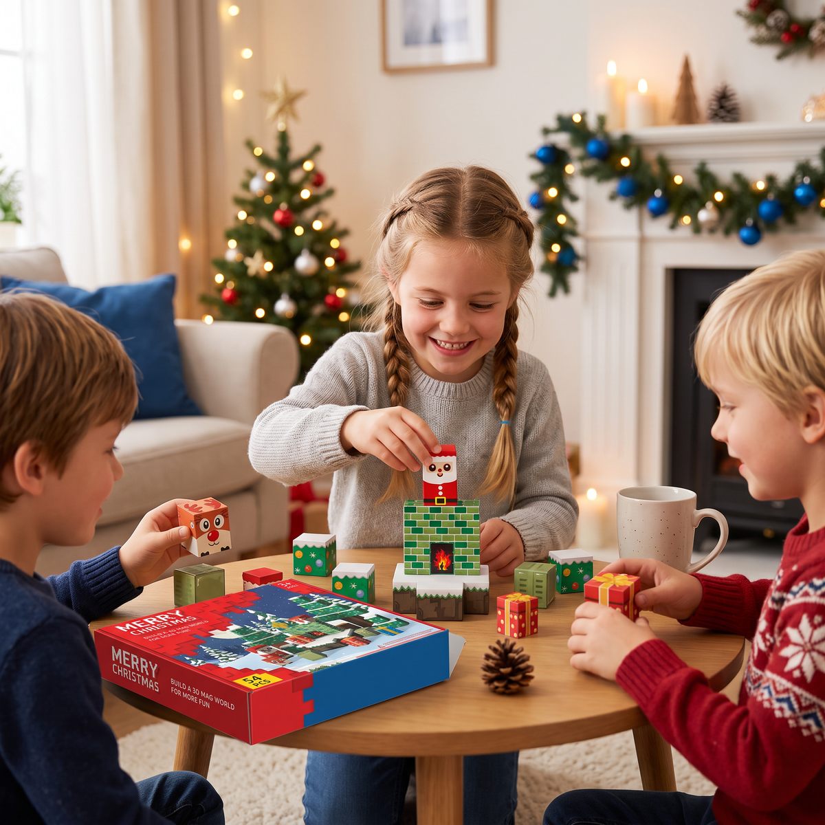 Feestelijke Magnetische Kubusbouwstenen