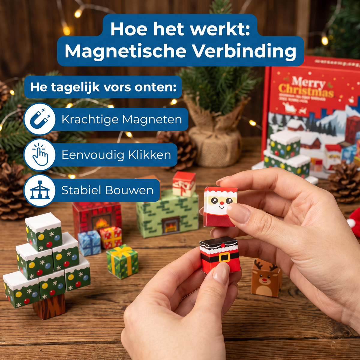 Feestelijke Magnetische Kubusbouwstenen