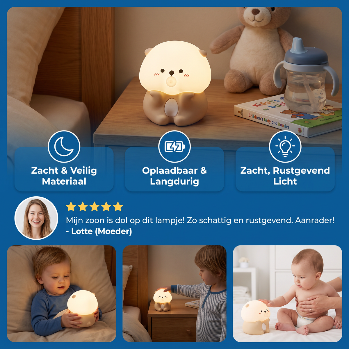 Schattig Siliconen Nachtlampje Met Bubbels en Otter