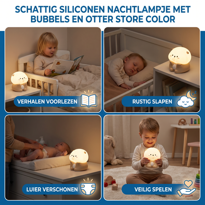 Schattig Siliconen Nachtlampje Met Bubbels en Otter