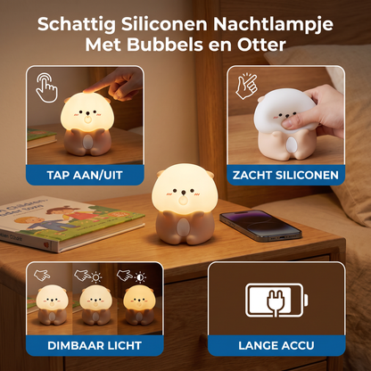 Schattig Siliconen Nachtlampje Met Bubbels en Otter