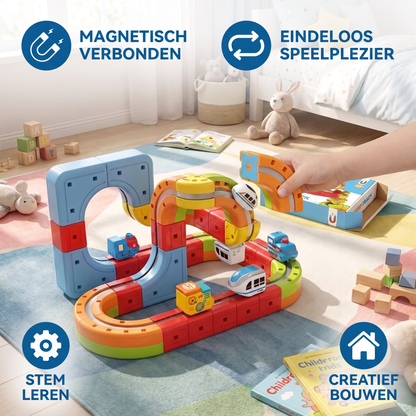 Magnetische Kubusbaan met Rails – speelgoed voor Kinderen