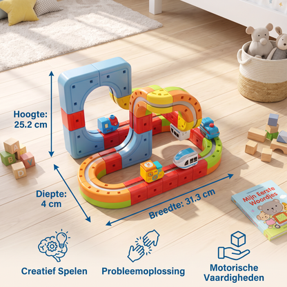 Magnetische Kubusbaan met Rails – speelgoed voor Kinderen