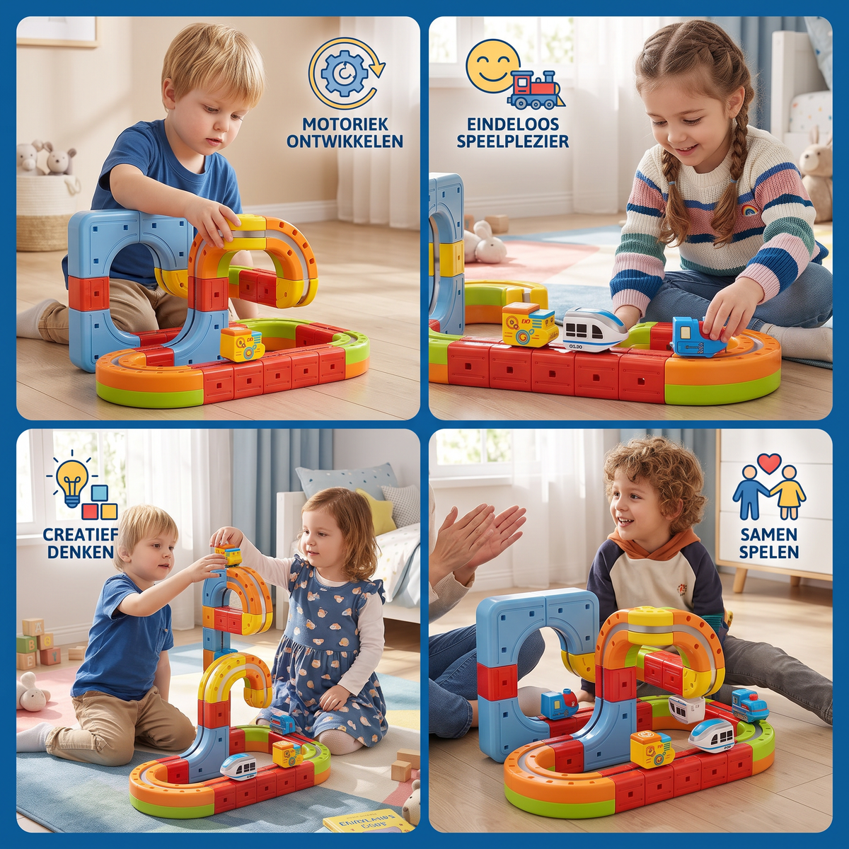 Magnetische Kubusbaan met Rails – speelgoed voor Kinderen
