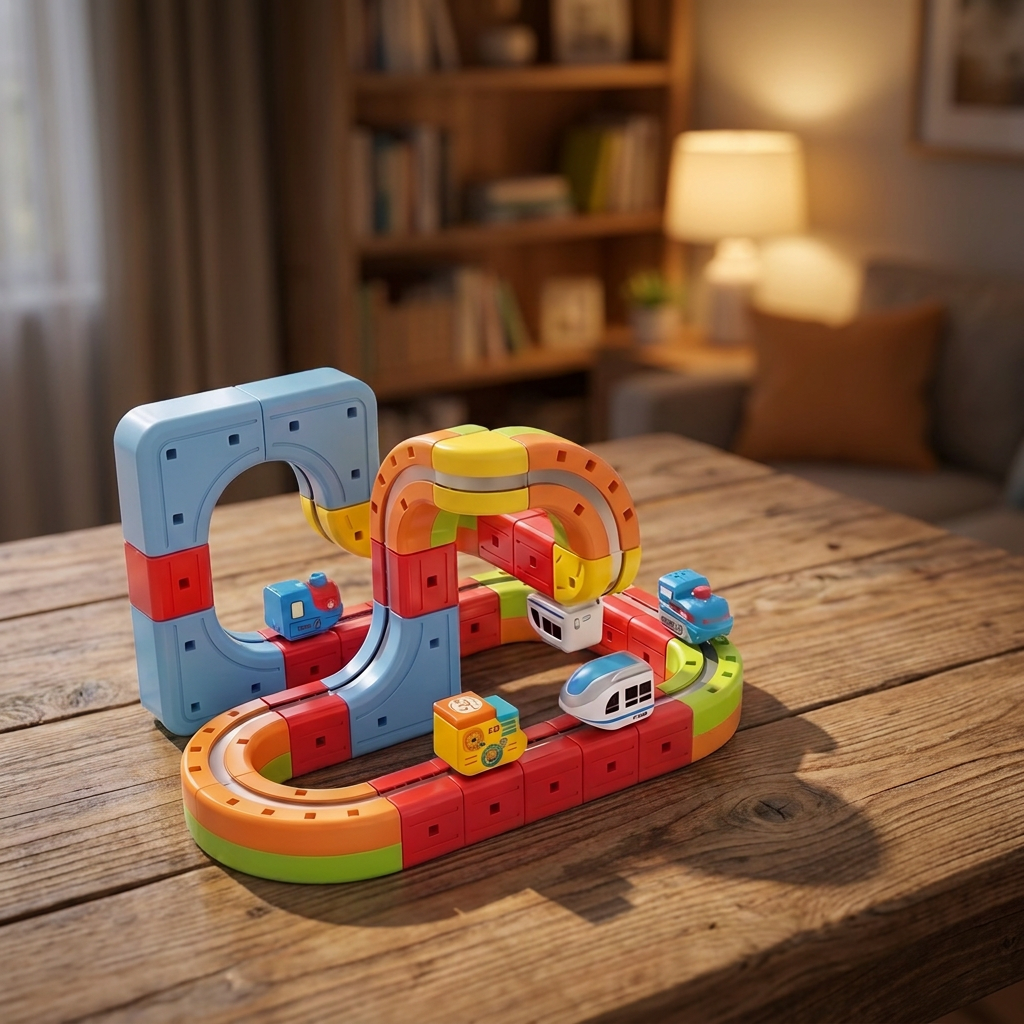 Magnetische Kubusbaan met Rails – speelgoed voor Kinderen