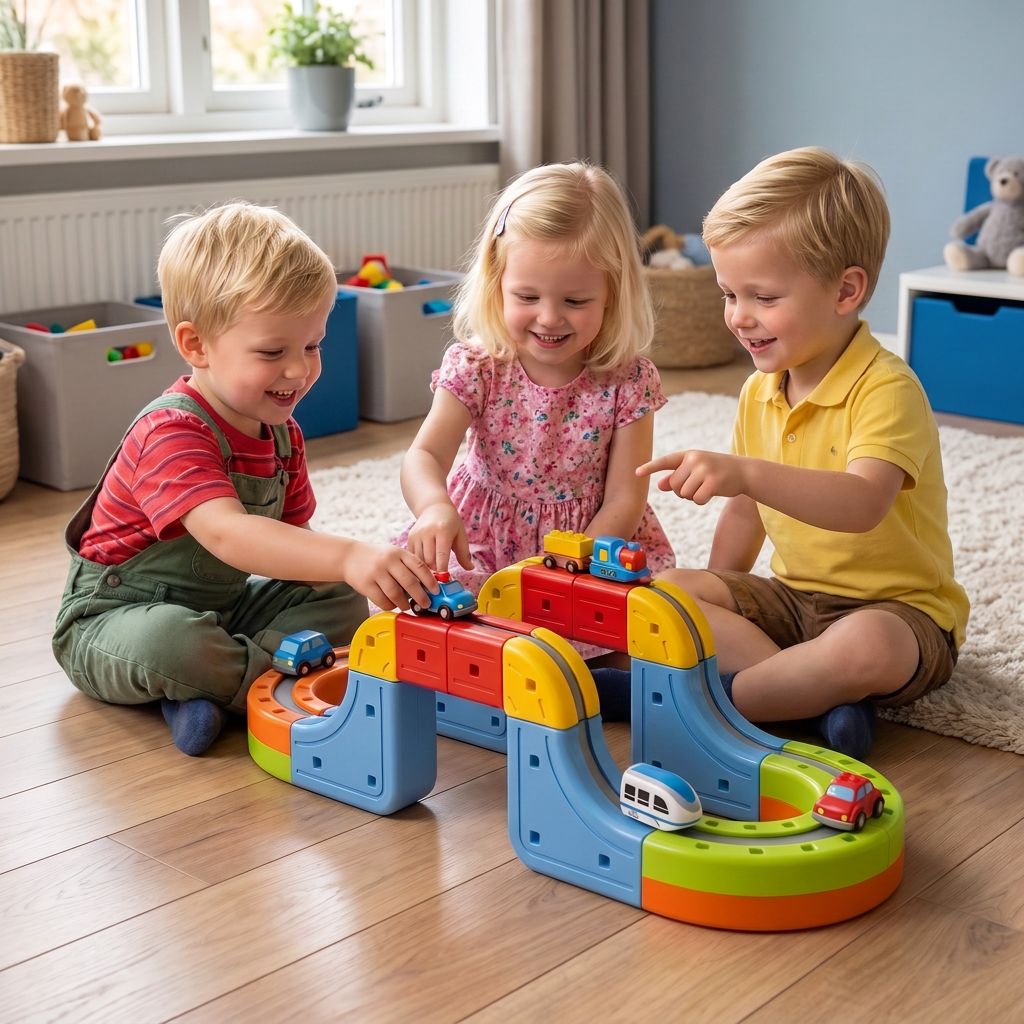 Magnetische Kubusbaan met Rails – speelgoed voor Kinderen