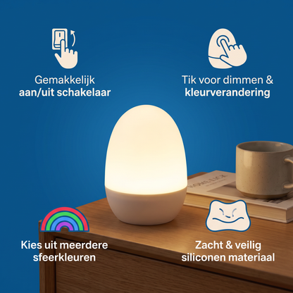 Ei-vormig LED-nachtlampje van Siliconen