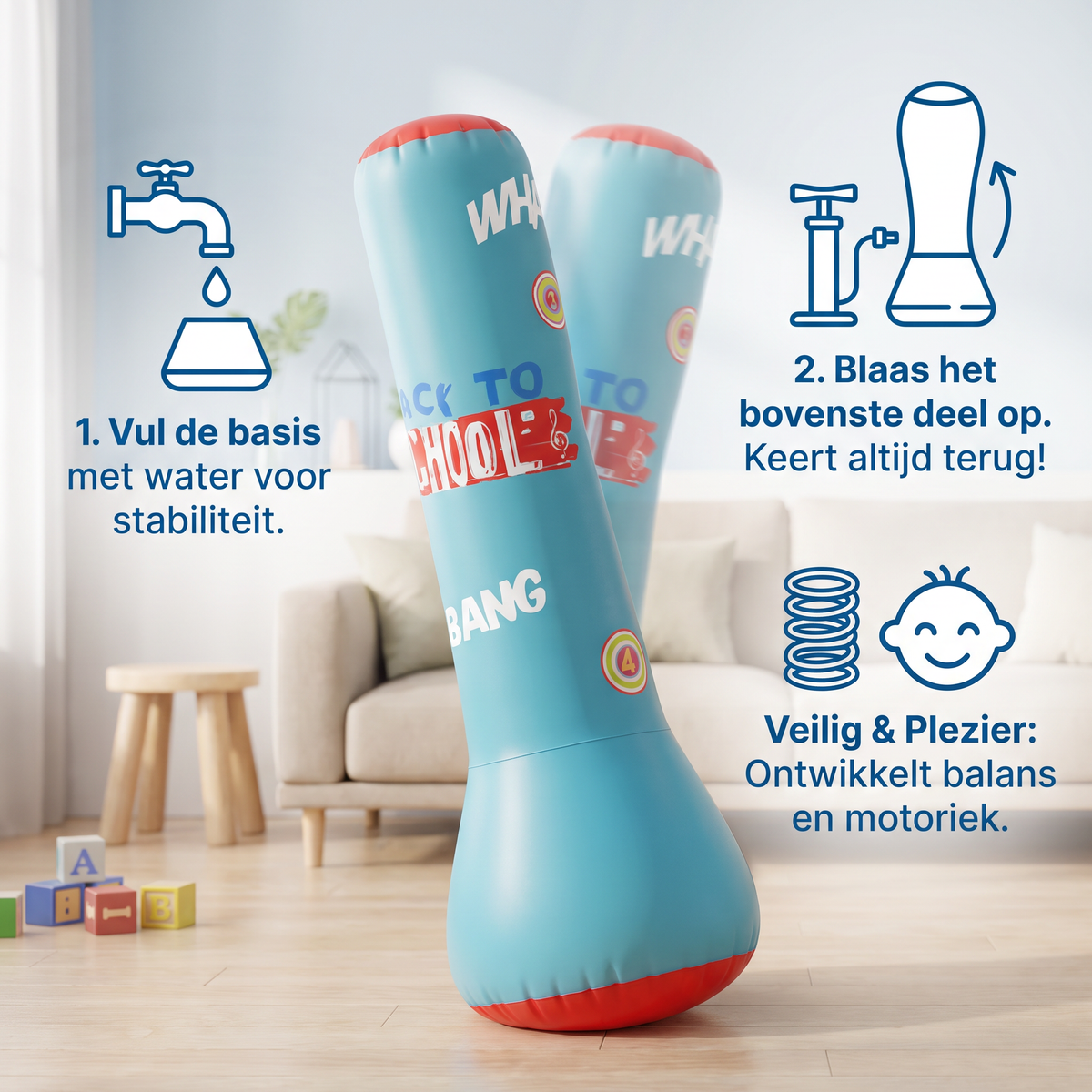 Opblaasbare Kinderbokszak met Water Vulling