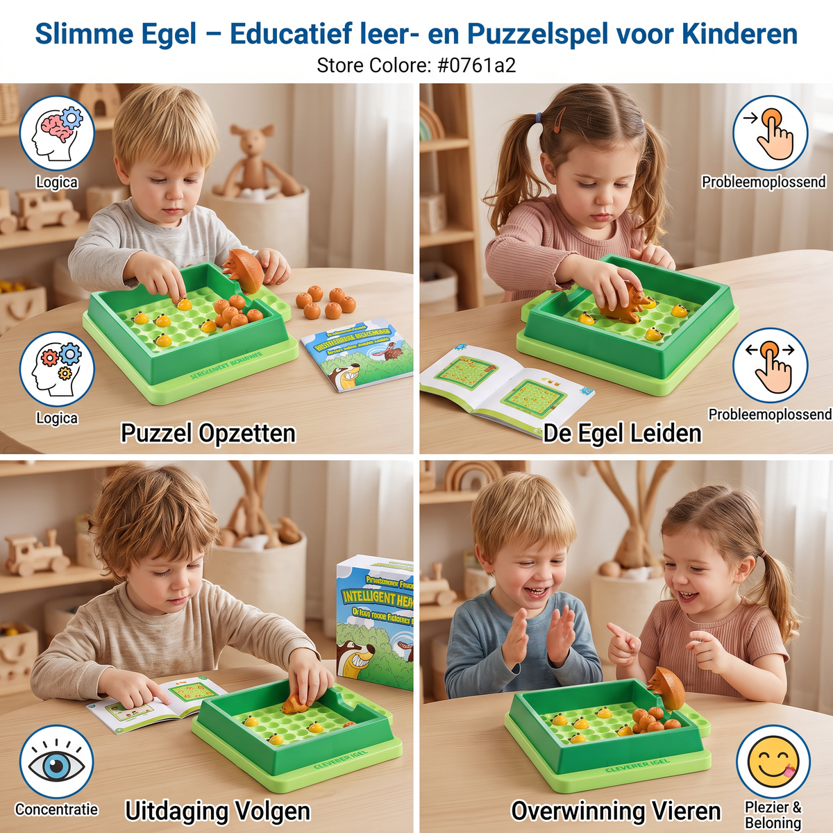Slimme egel – Educatief leer- en Puzzelspel voor Kinderen