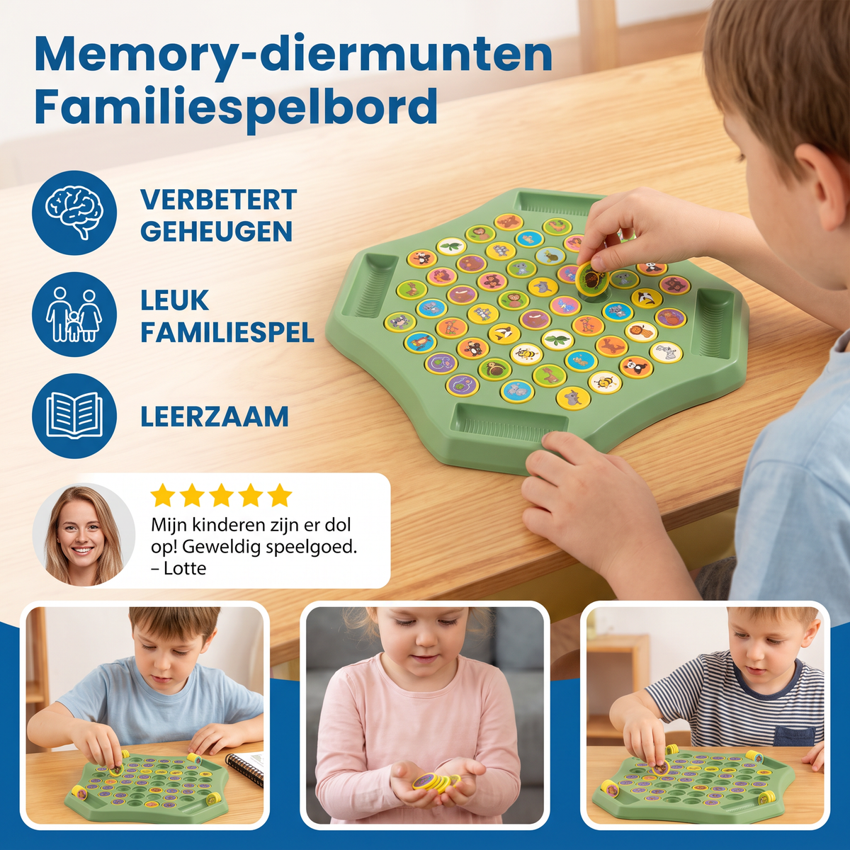 Memory-diermunten Familiespelbord