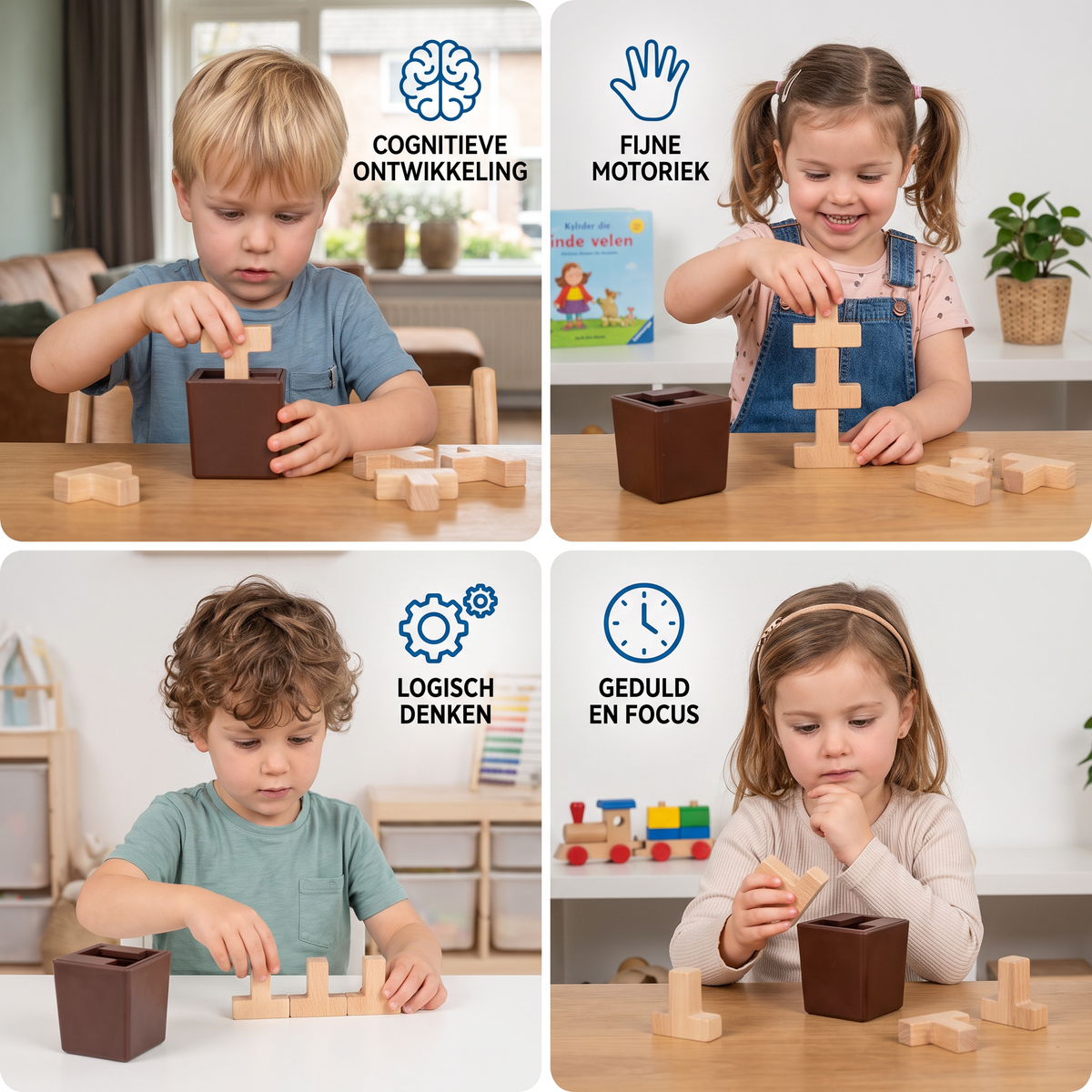 3D houten Logicapuzzel & Vormpuzzel