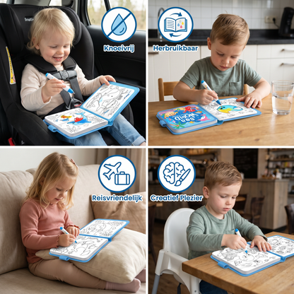 Magisch Waterkleurboek – Herbruikbaar Knoeivrij Kleurboek voor Kinderen