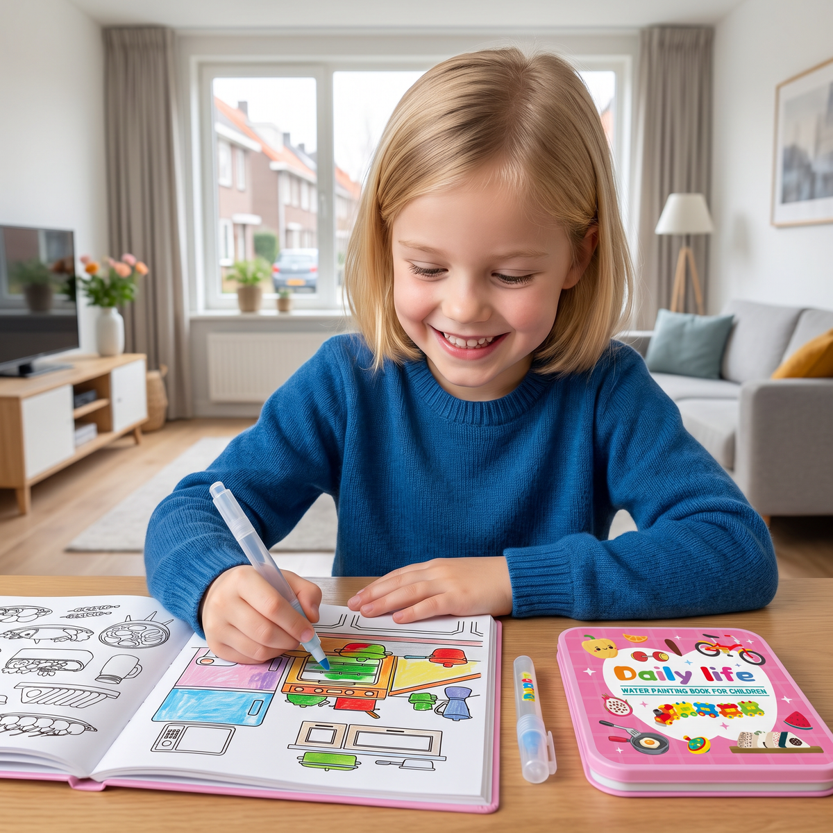 Magisch Waterkleurboek – Herbruikbaar Knoeivrij Kleurboek voor Kinderen