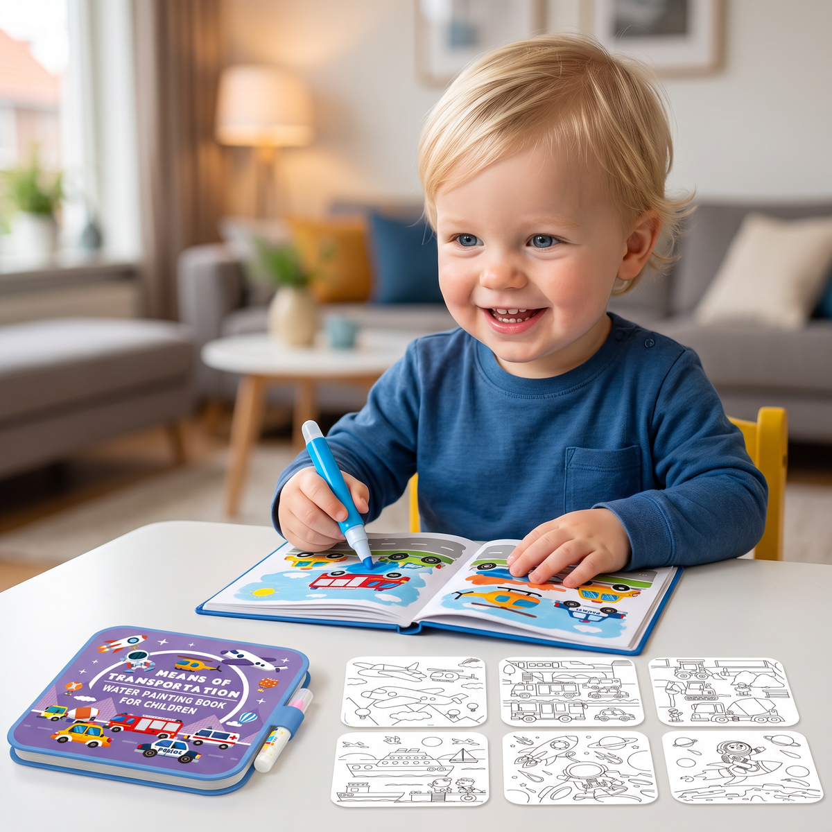 Magisch Waterkleurboek – Herbruikbaar Knoeivrij Kleurboek voor Kinderen