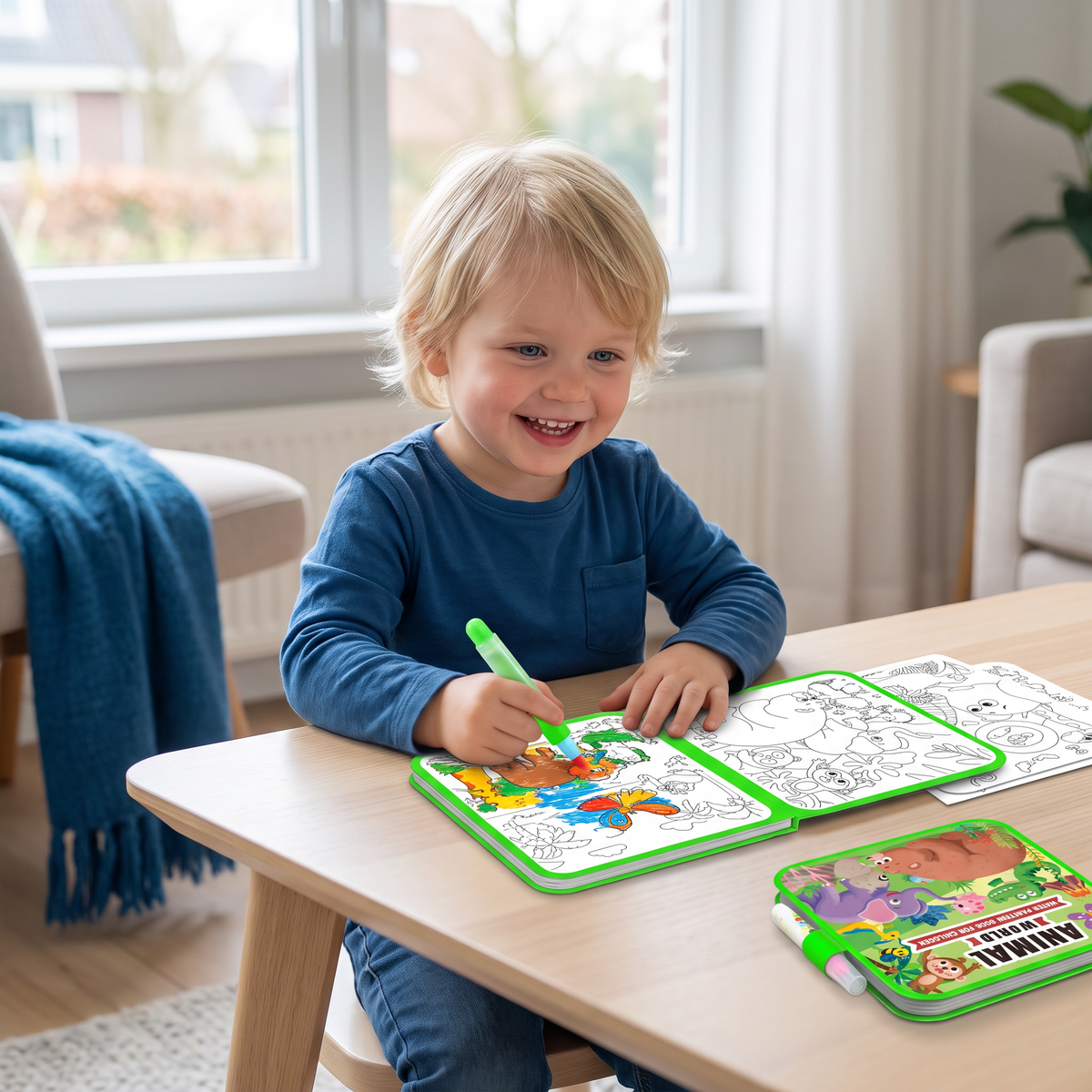 Magisch Waterkleurboek – Herbruikbaar Knoeivrij Kleurboek voor Kinderen