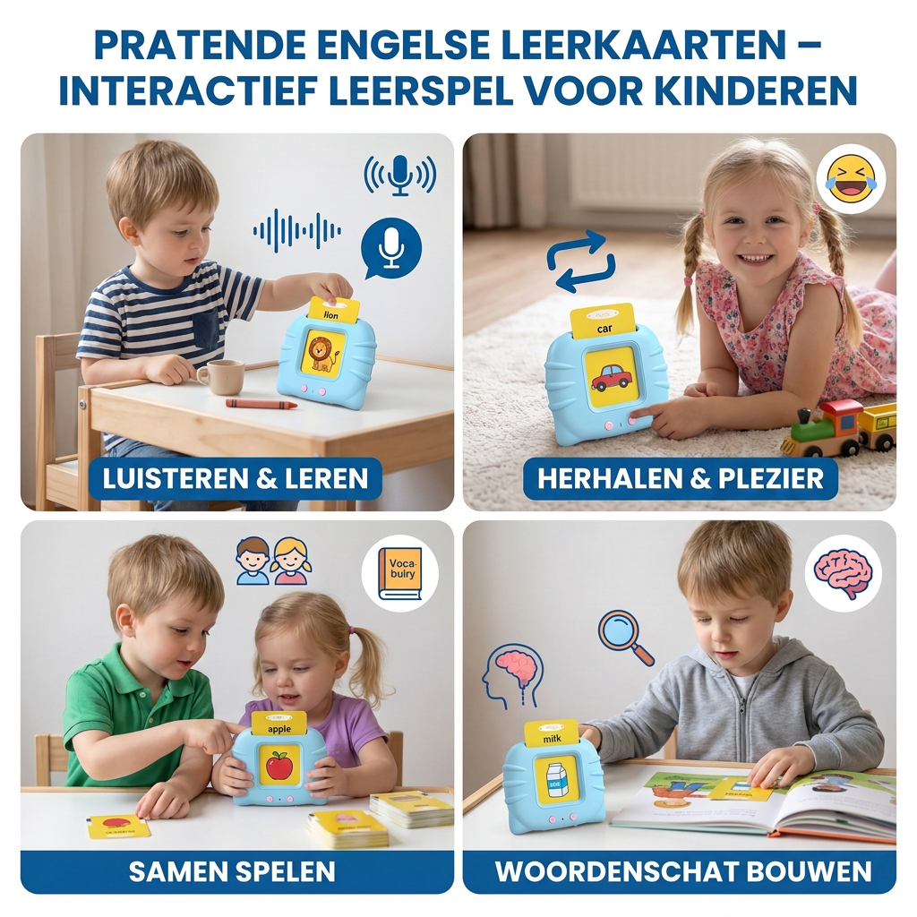 Pratende Engelse leerkaarten – Interactief leerspel voor kinderen