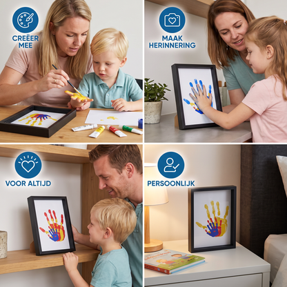DIY Houten Handafdruk Fotolijst – Familie Herinneringsset met Verf