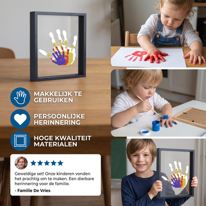DIY Houten Handafdruk Fotolijst – Familie Herinneringsset met Verf