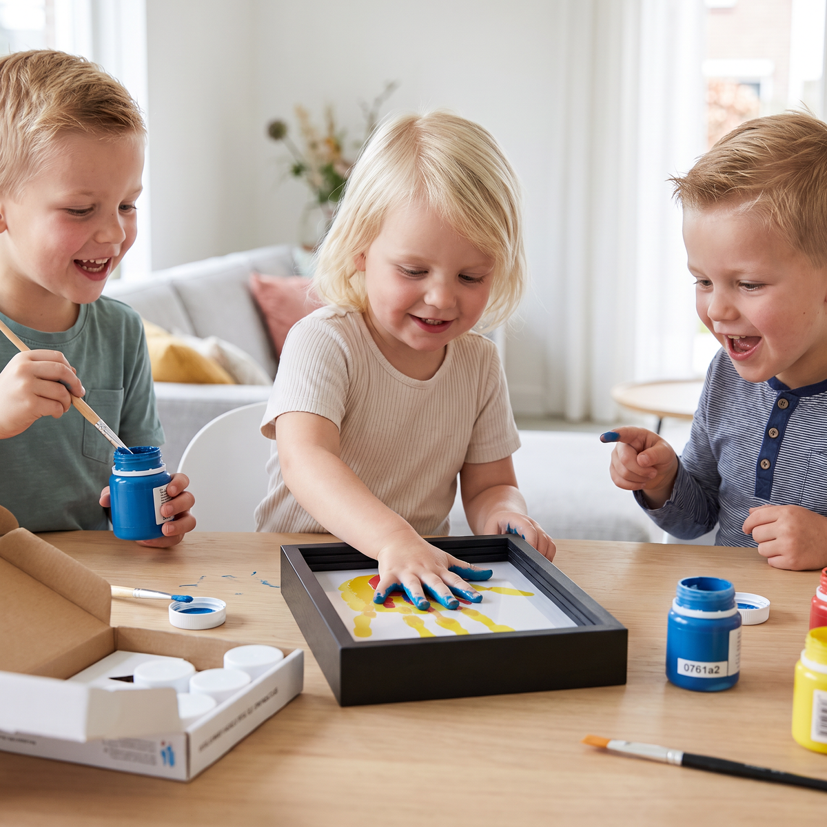 DIY Houten Handafdruk Fotolijst – Familie Herinneringsset met Verf