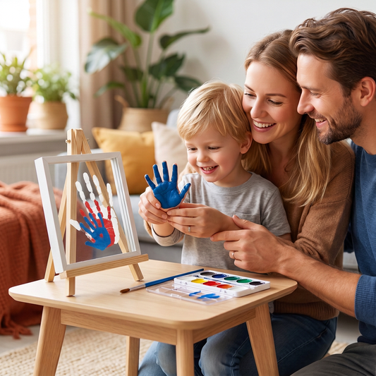 DIY Houten Handafdruk Fotolijst – Familie Herinneringsset met Verf