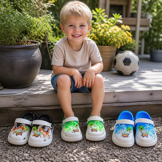 LED Dinosaur Klompen voor Kinderen – Lichtgevende Antislip Zomerschoenen voor Tuin & Strand