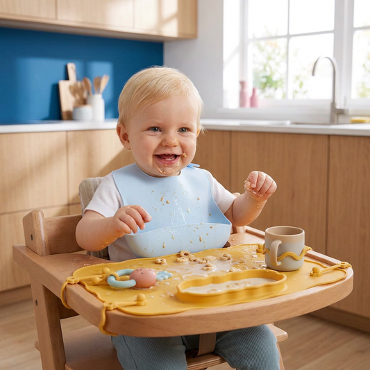 Antislip Siliconen Baby Placemat met Zuignap en Antivalkoord