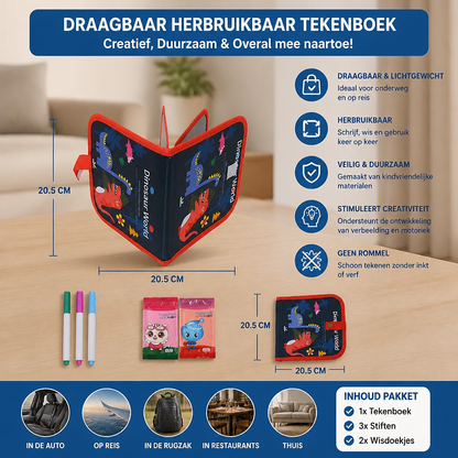 Draagbaar herbruikbaar tekenboek voor kinderen