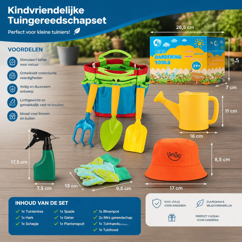 Veilige tuingereedschapset voor kinderen