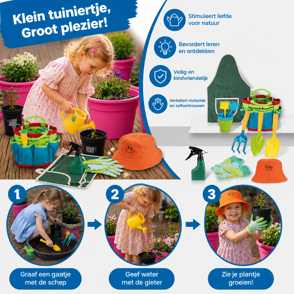 Veilige tuingereedschapset voor kinderen
