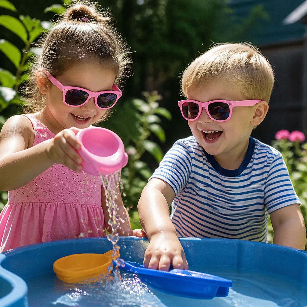 Flexibele kinderzonnebril met onbreekbaar montuur