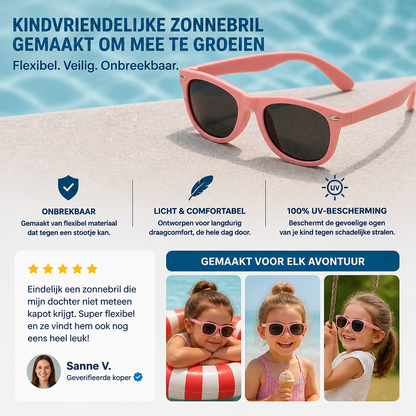Flexibele kinderzonnebril met onbreekbaar montuur