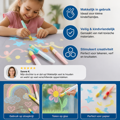 Magische Tekenstiften 3-Delige Set – Voor Creatief Plezier op Verschillende Oppervlakken