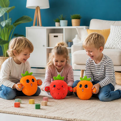 Interactief Fruitknuffelspeelgoed voor Kinderen – Sensorisch Ritme- en Muziekspeelgoed