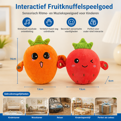 Interactief Fruitknuffelspeelgoed voor Kinderen – Sensorisch Ritme- en Muziekspeelgoed