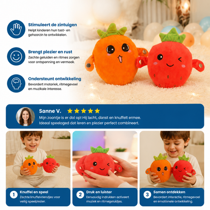 Interactief Fruitknuffelspeelgoed voor Kinderen – Sensorisch Ritme- en Muziekspeelgoed